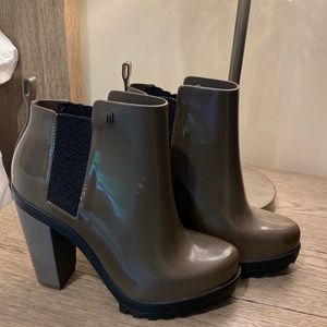 Slightly used Melissa rain booties